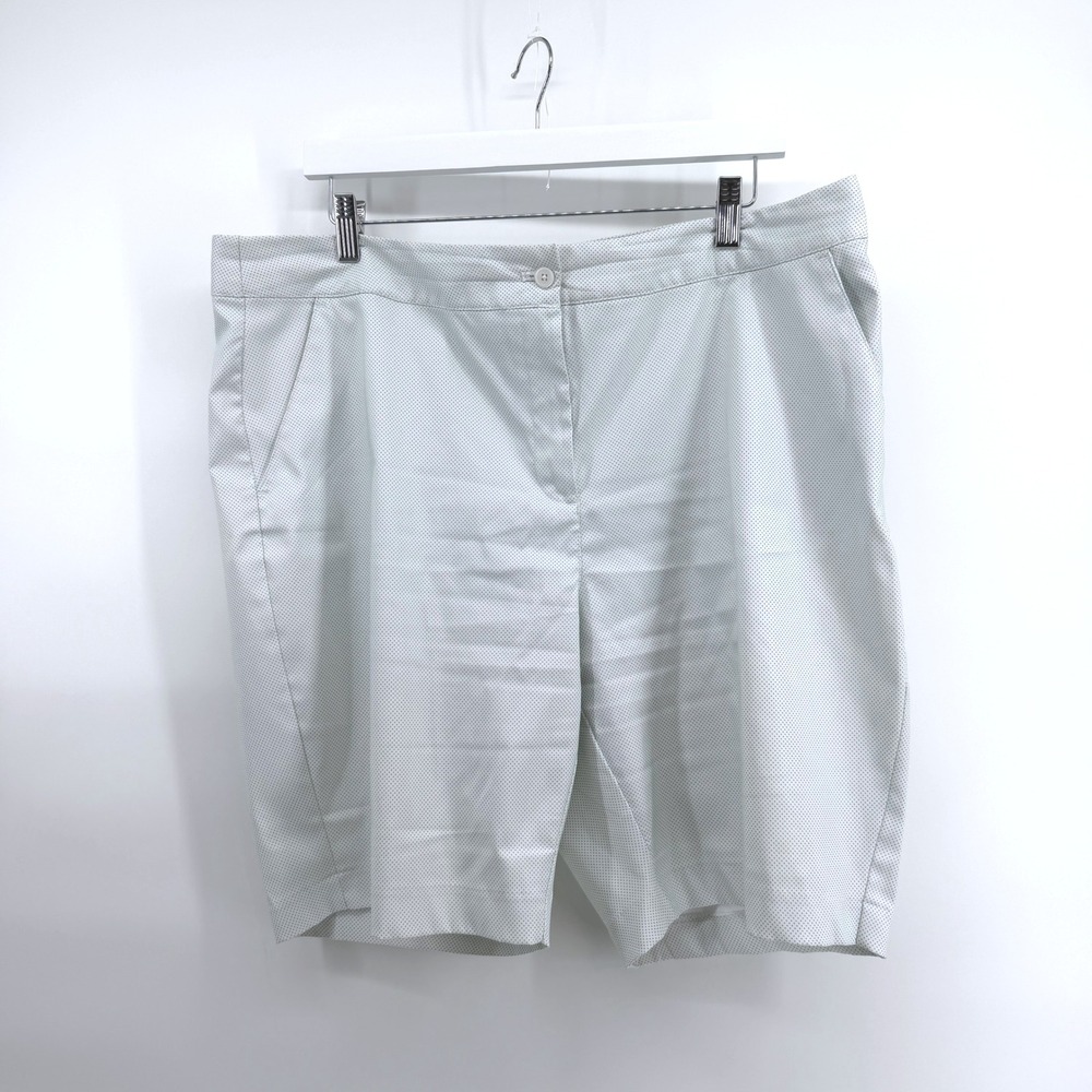 Greg Norman Golf Shorts Polka Dot 16 White Green‎ Womens Activewear Performance